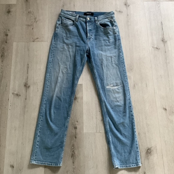 Replay Buttonfly Distressed Boyfriend Fit Jeans 27 maijke straight high rise fit - Picture 1 of 15